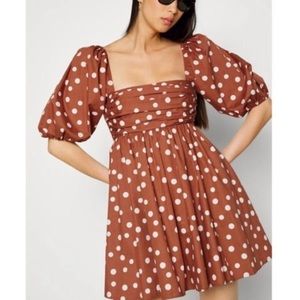 Abercrombie & Fitch Brown Polka Dot Mini Dress